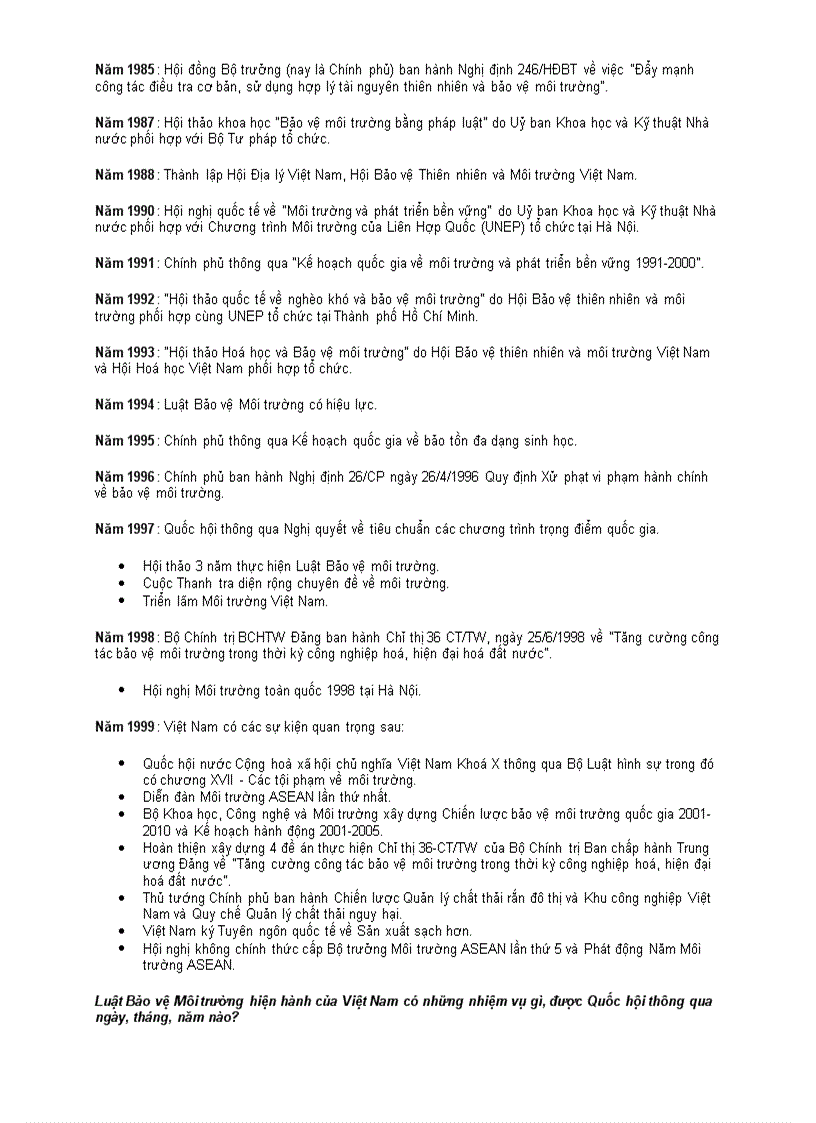 image for page 200 Câu hỏi về Môi Trường