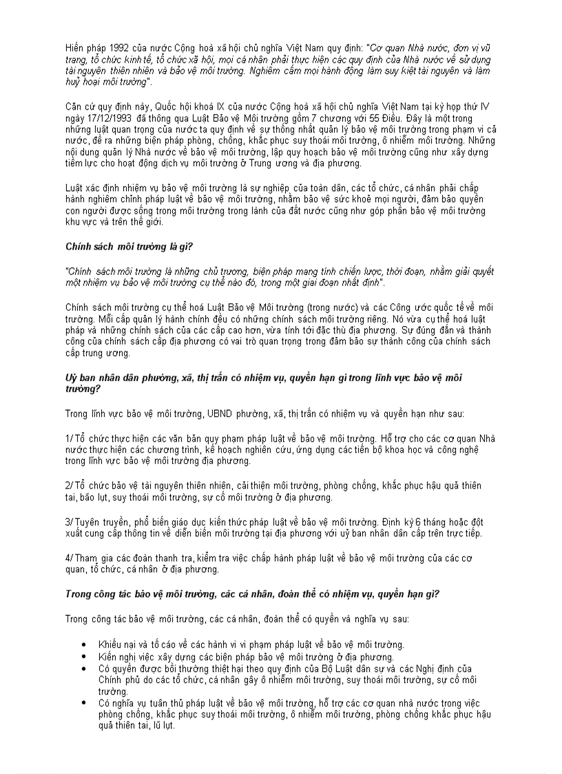 image for page 200 Câu hỏi về Môi Trường