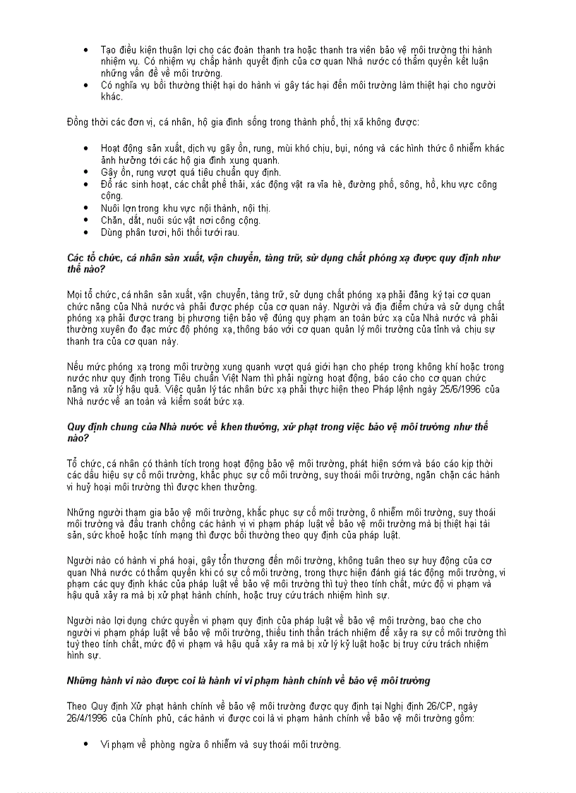 image for page 200 Câu hỏi về Môi Trường