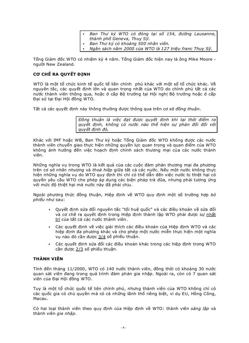 image for page Bài giảng về cơ cấu tổ chức WTO