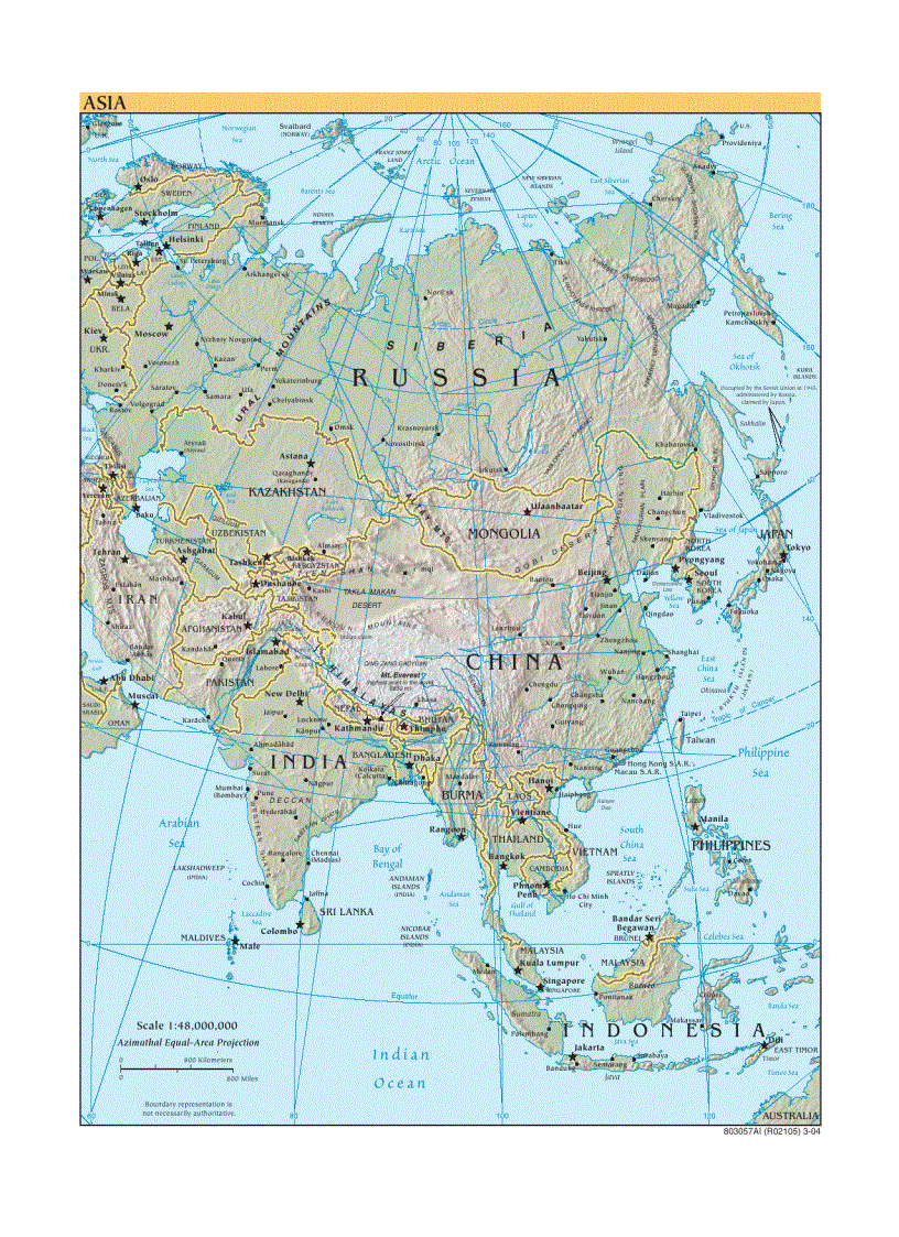 Bản đồ thế giới Asia