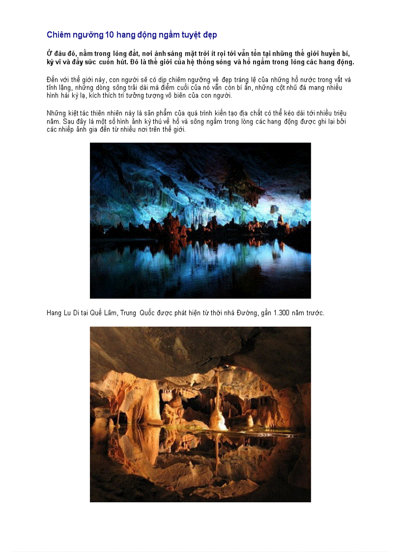 image for page Chiêm ngưỡng 10 hang động ngầm tuyệt đẹp
