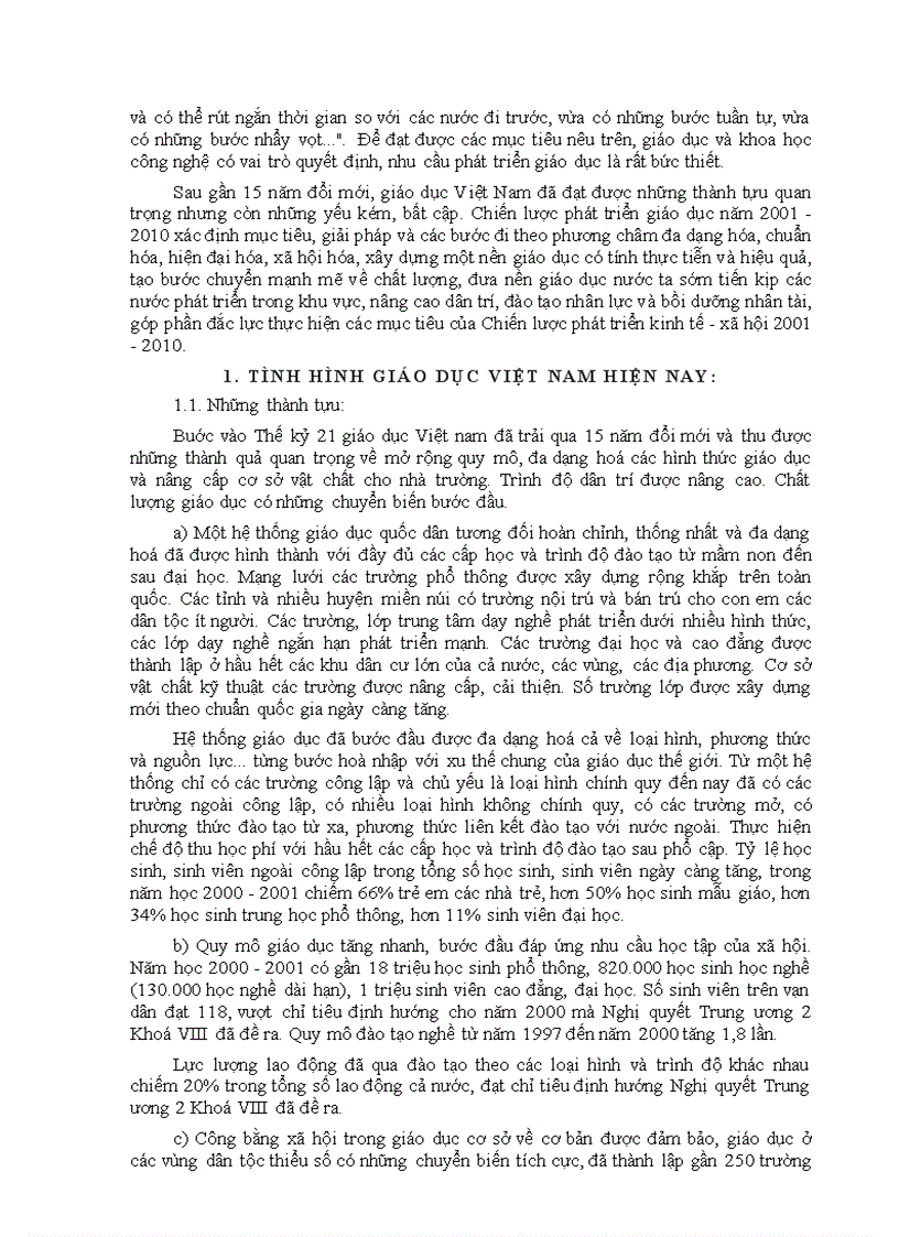 image for page Chiến lược phát triển giáo dục 2001 2010