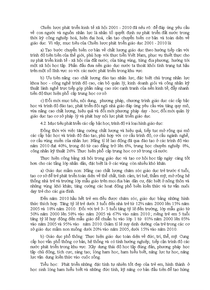 image for page Chiến lược phát triển giáo dục 2001 2010
