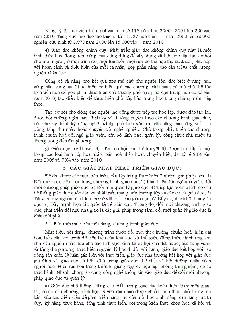 image for page Chiến lược phát triển giáo dục 2001 2010