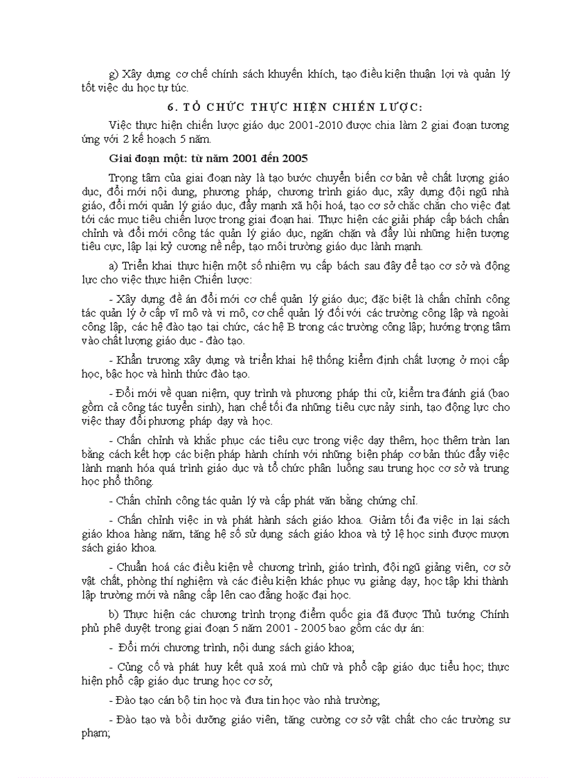 image for page Chiến lược phát triển giáo dục 2001 2010