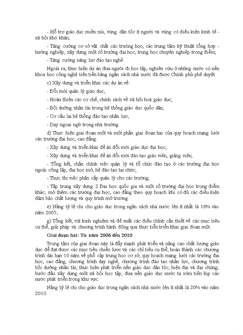 image for page Chiến lược phát triển giáo dục 2001 2010