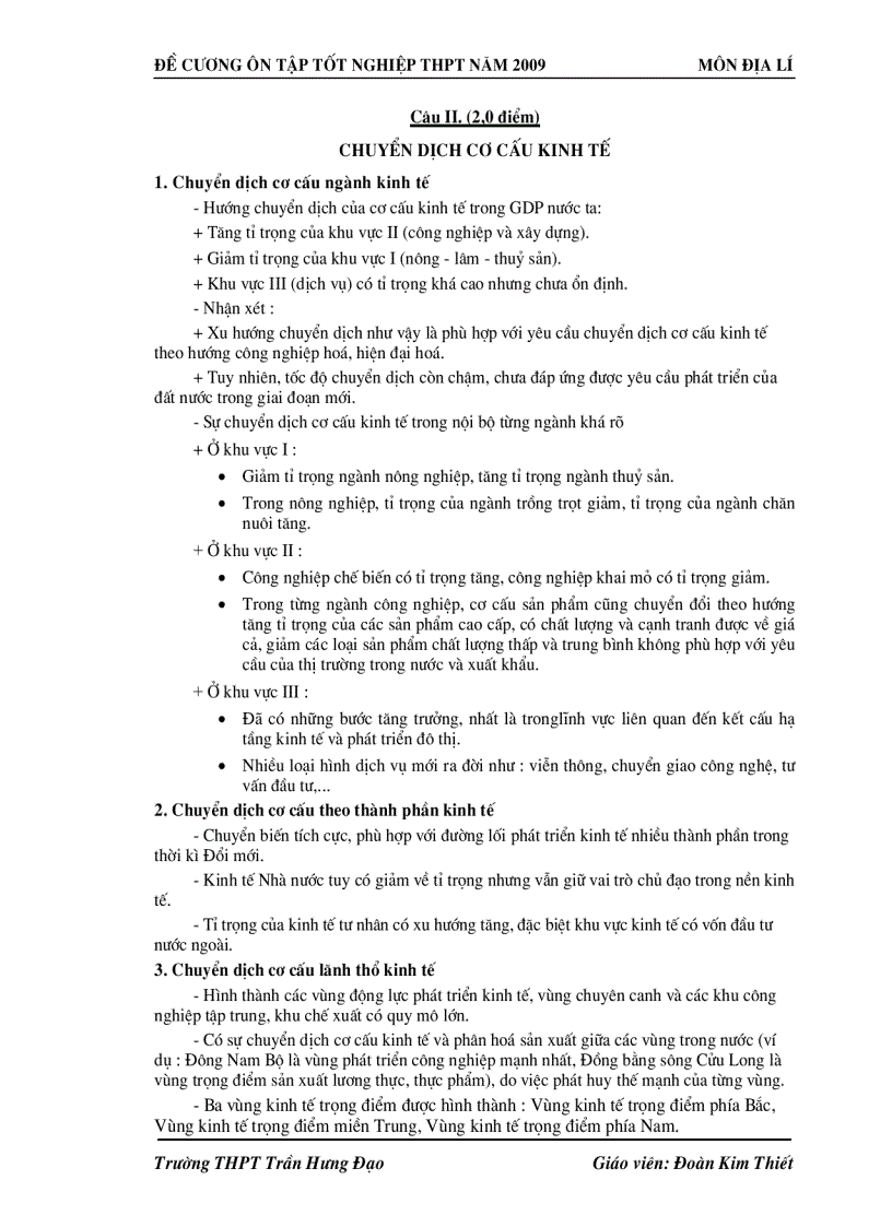 image for page Địa Lý THPT Cautruc Huongdan BT Dethi TN 2009 2010