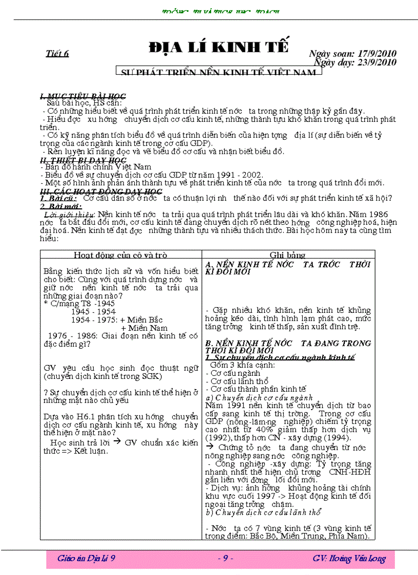 image for page Giao an Dia li 9 Long