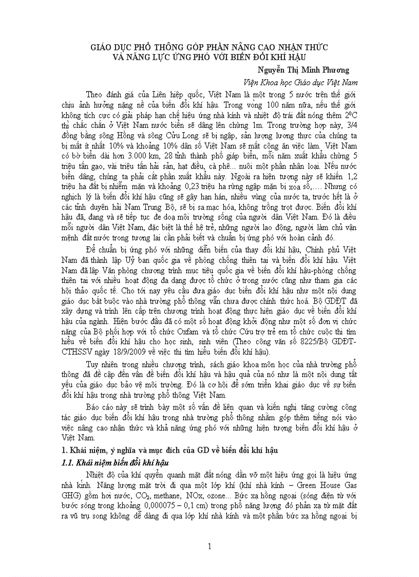 image for page Giáo dục phổ thông góp phần nâng cao nhận thức và năng lực ứng phó với biến đổi khí hậu