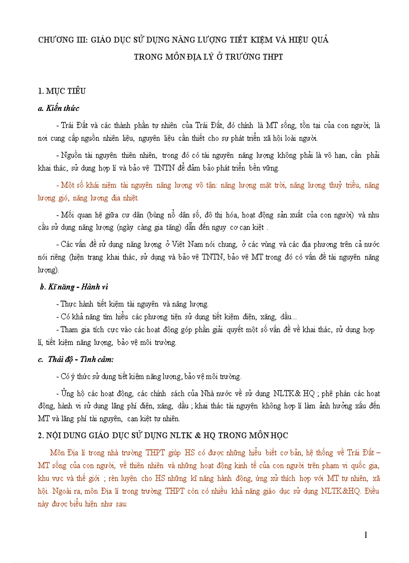 image for page Giáo dục sử dụng năng lượng tiết kiệm và hiệu quả trong môn Địa lý ở trường THPT