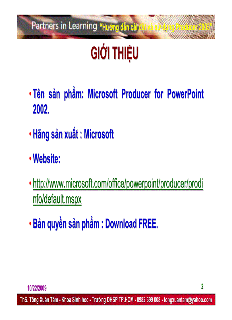 HDSD Microsoft Producer for PowerPoint 2003