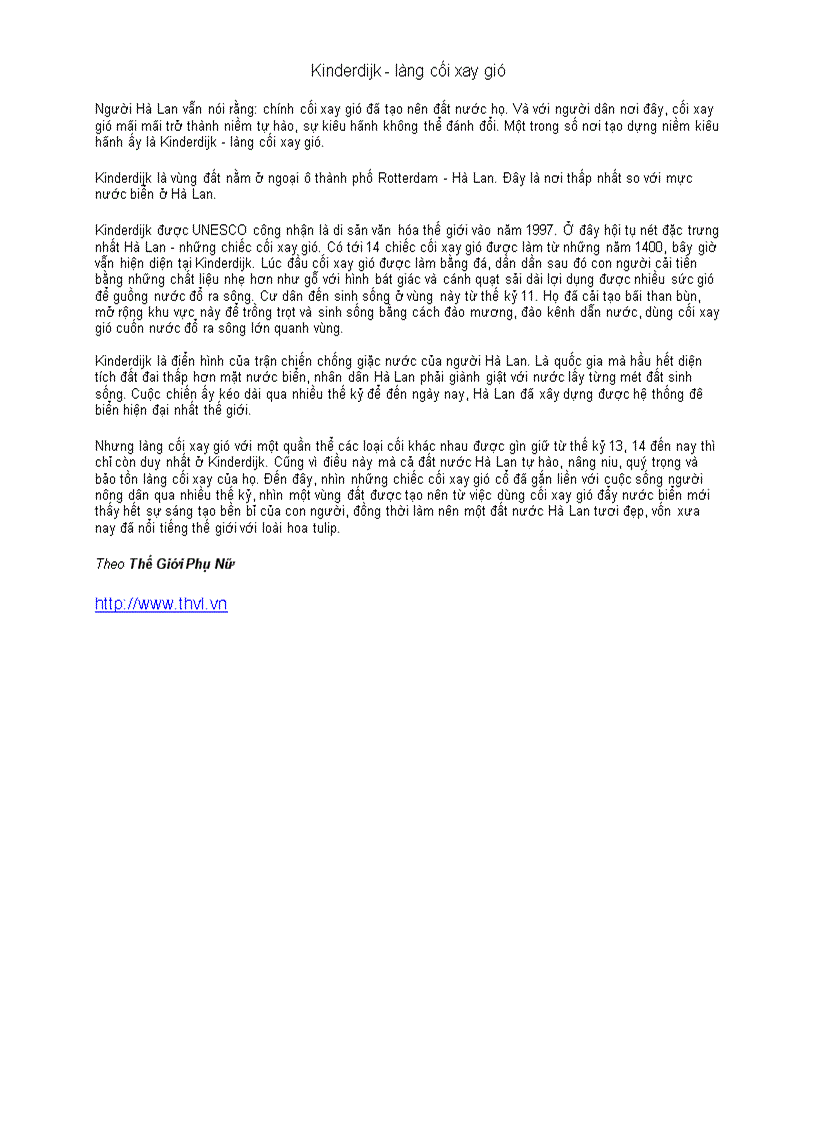 image for page Kinderdijk làng cối xay gió