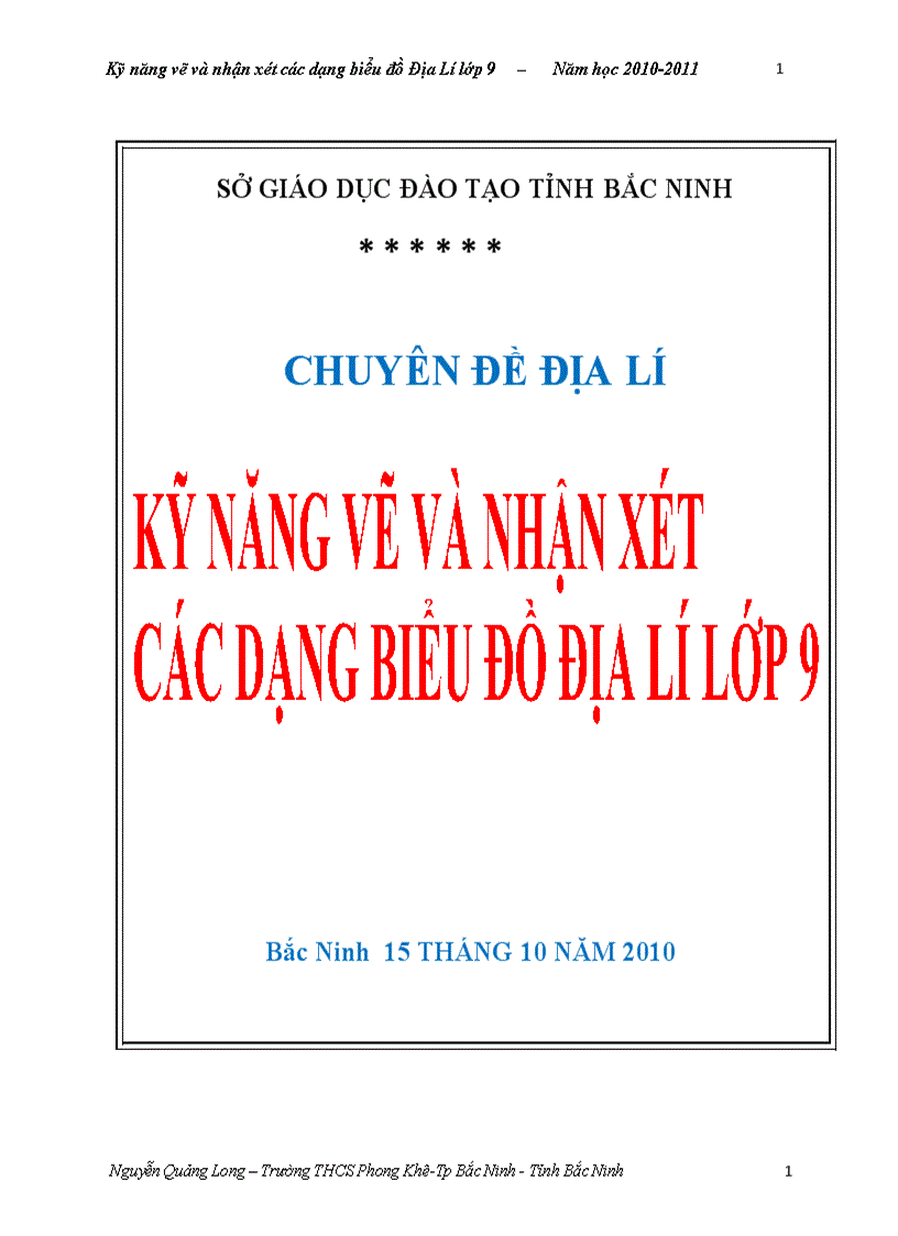 image for page Kỹ năng vẽ và nhận xét các dạng biểu đồ Địa lý 9