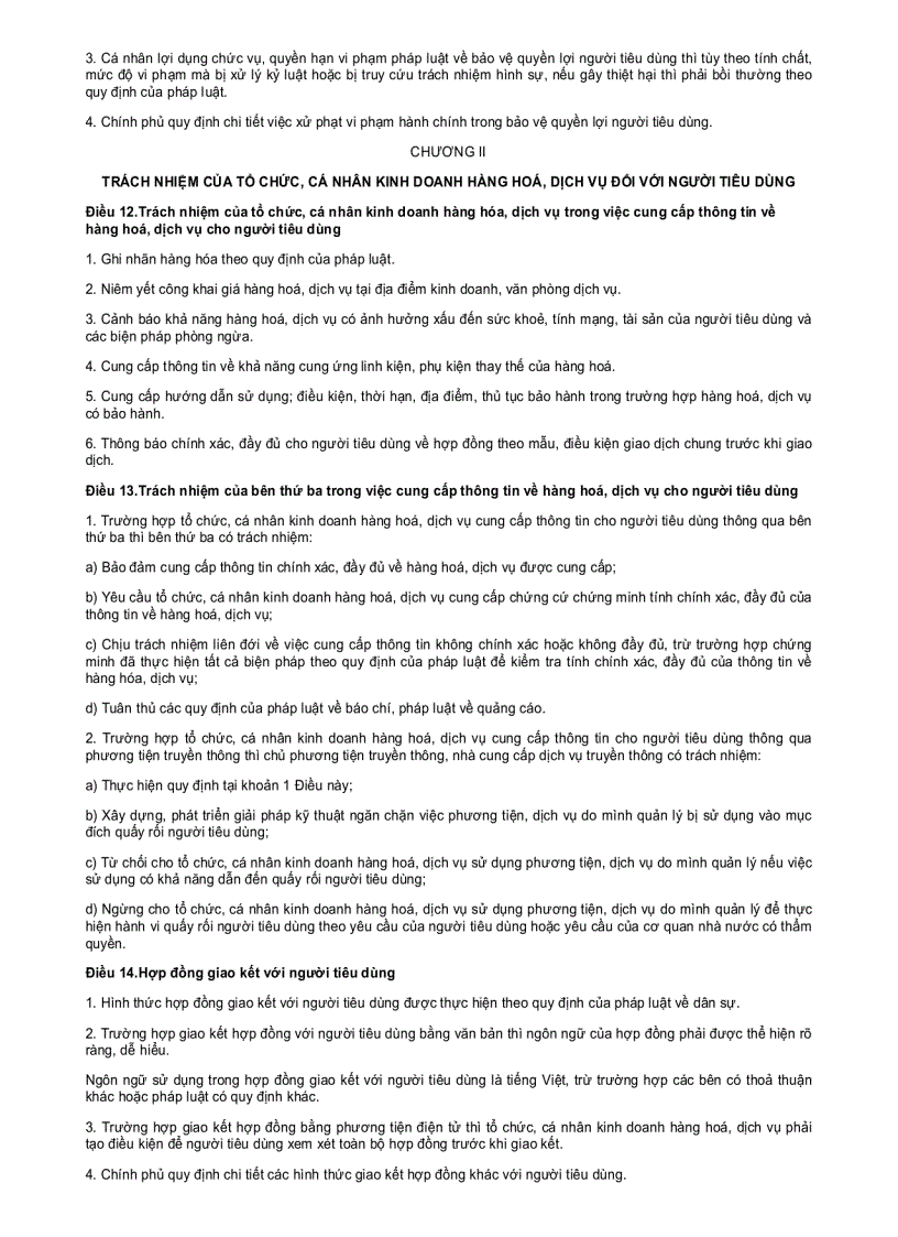 image for page Luật Bảo vệ người tiêu dùng 2011