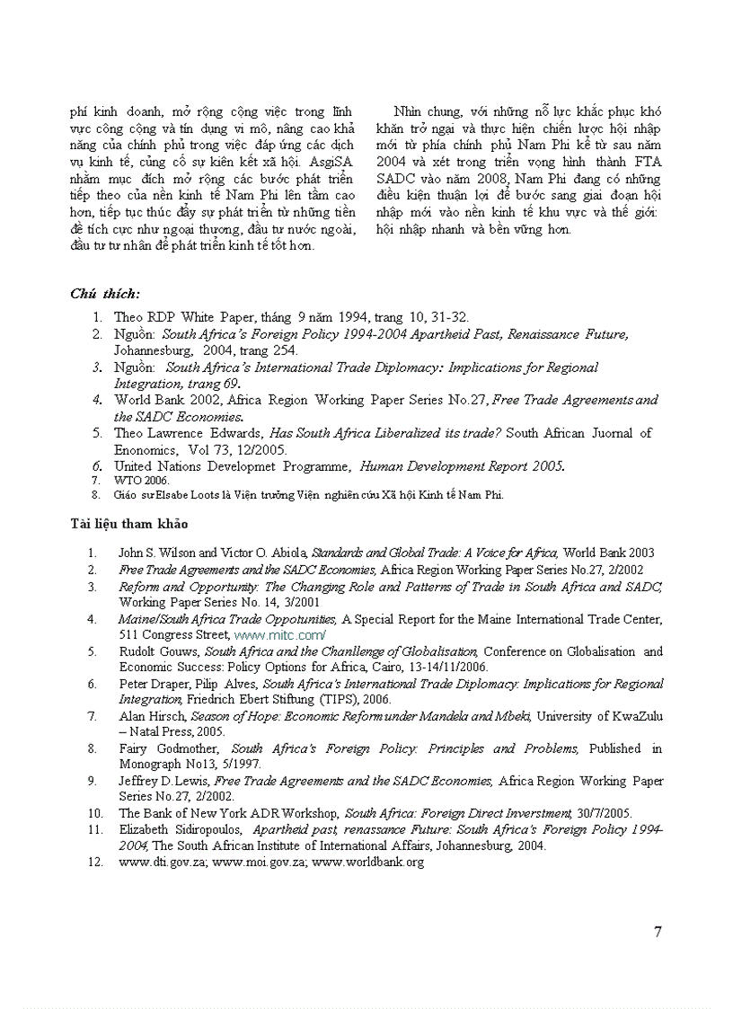 image for page Nam Phi trong hội nhập kinh tế khu vực và toàn cầu