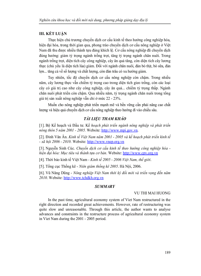 image for page Phân tích sự chuyển dịch cơ cấu nông nghiệp ở Việt Nam trong thời kỳ công nghiệp hóa hiện đại hóa