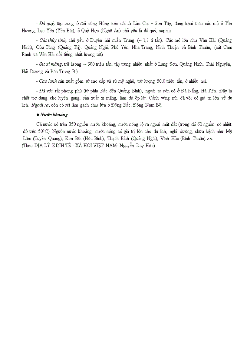 image for page Tài nguyên khoáng sản VN