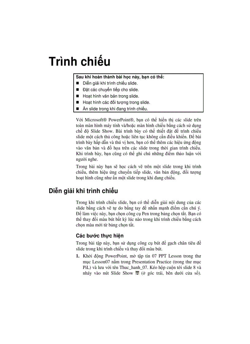 image for page Tạo bài trình bày với Microsoft PowerPoint Phần III