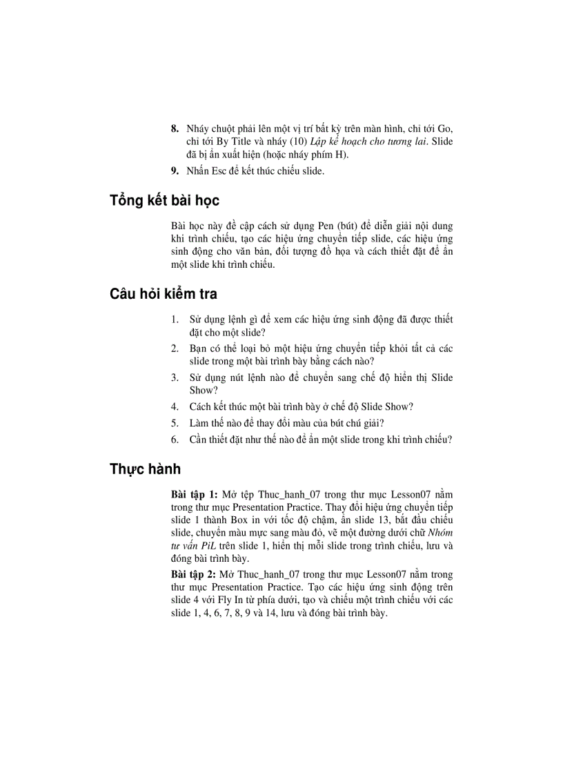 image for page Tạo bài trình bày với Microsoft PowerPoint Phần III