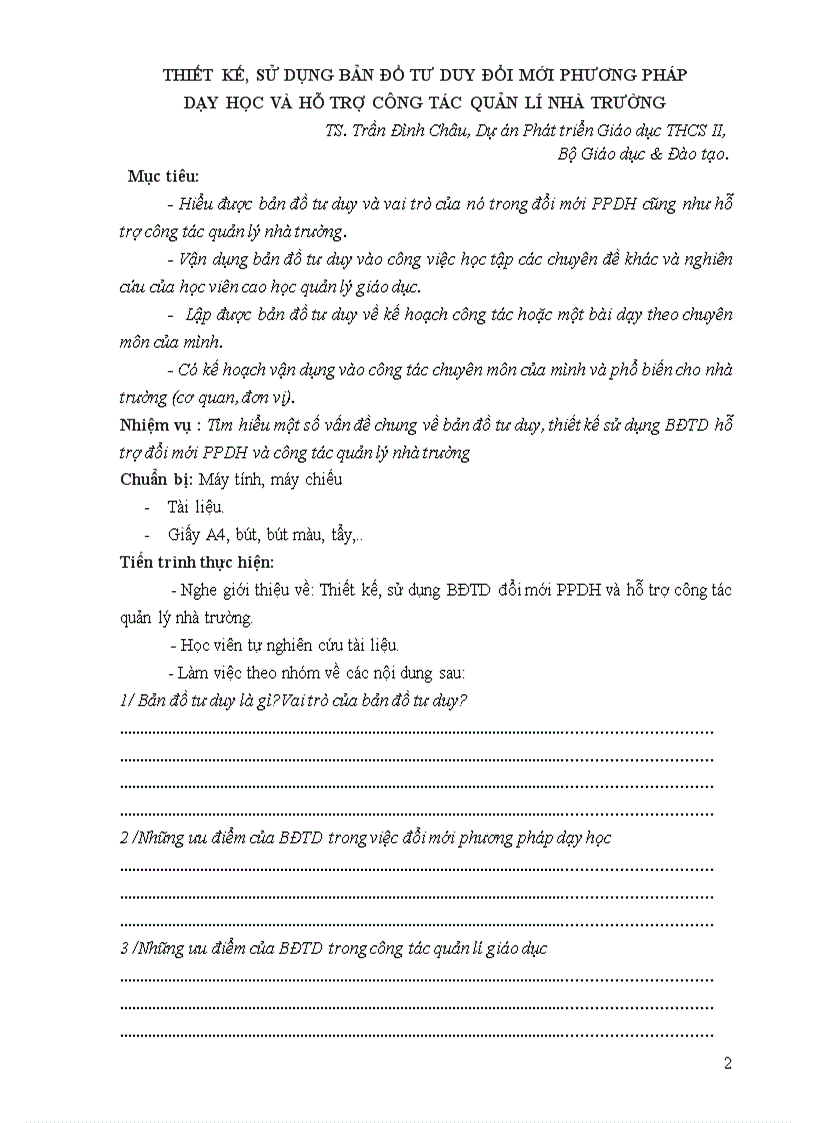 image for page Thiết kế sử dụng BĐTD đổi mới PPDH và hỗ trợ công tác quản lý nhà trường