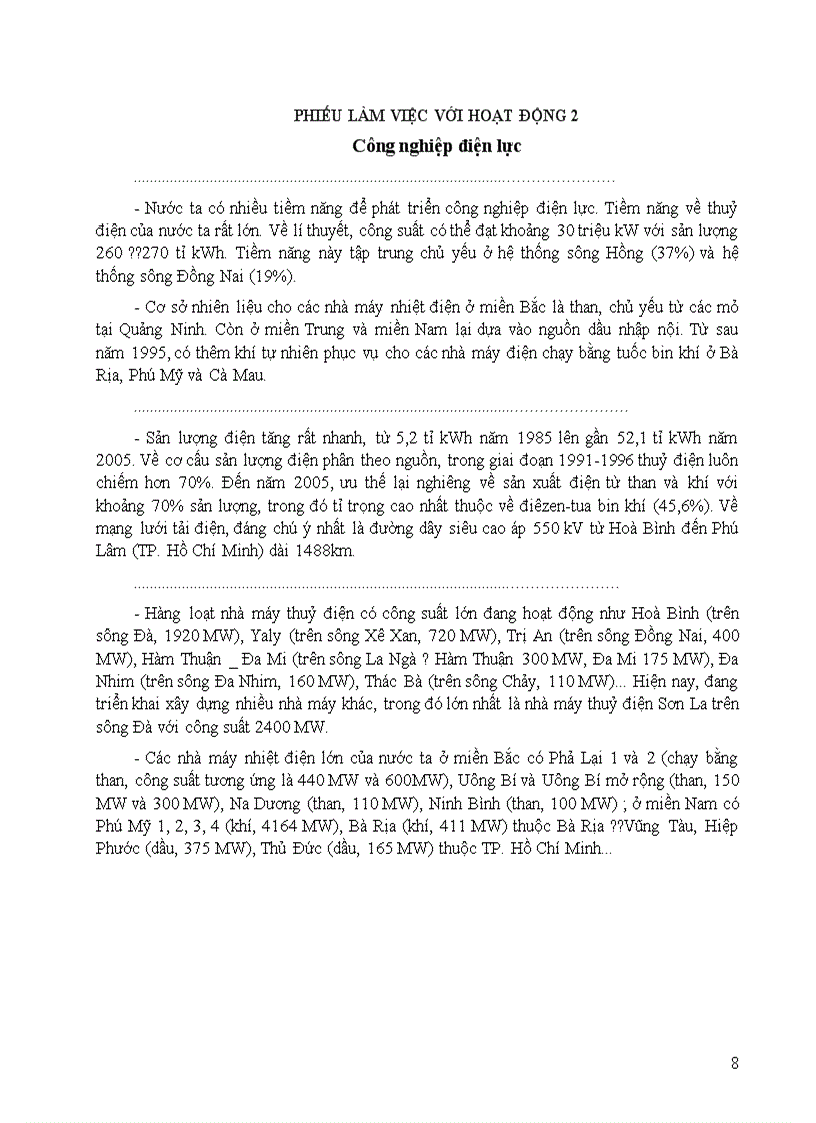 image for page Tích hợp giáo dục sử dụng năng lượng tiết kiệm và hiệu quả trong môn Địa lý THPT