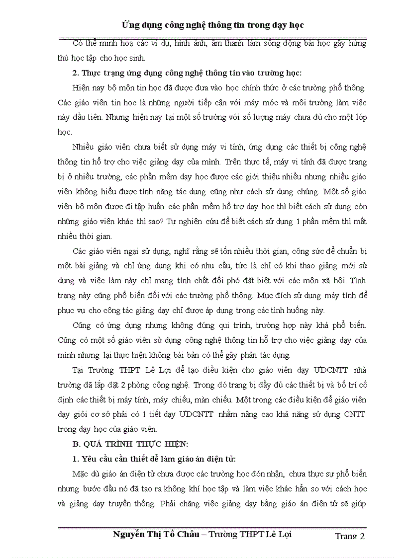 image for page Ứng dụng công nghệ thông tin trong dạy học