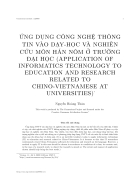 Ứng dụng Công nghệ Thông tin vào dạy học và nghiên cứu môn Hán Nôm ở trường đại học