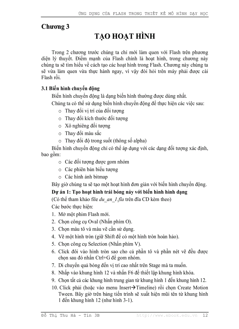 image for page Ứng dụng của Flash trong thiết kế mô hình dạy học