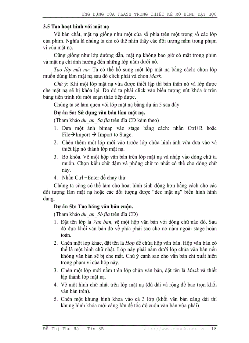 image for page Ứng dụng của Flash trong thiết kế mô hình dạy học