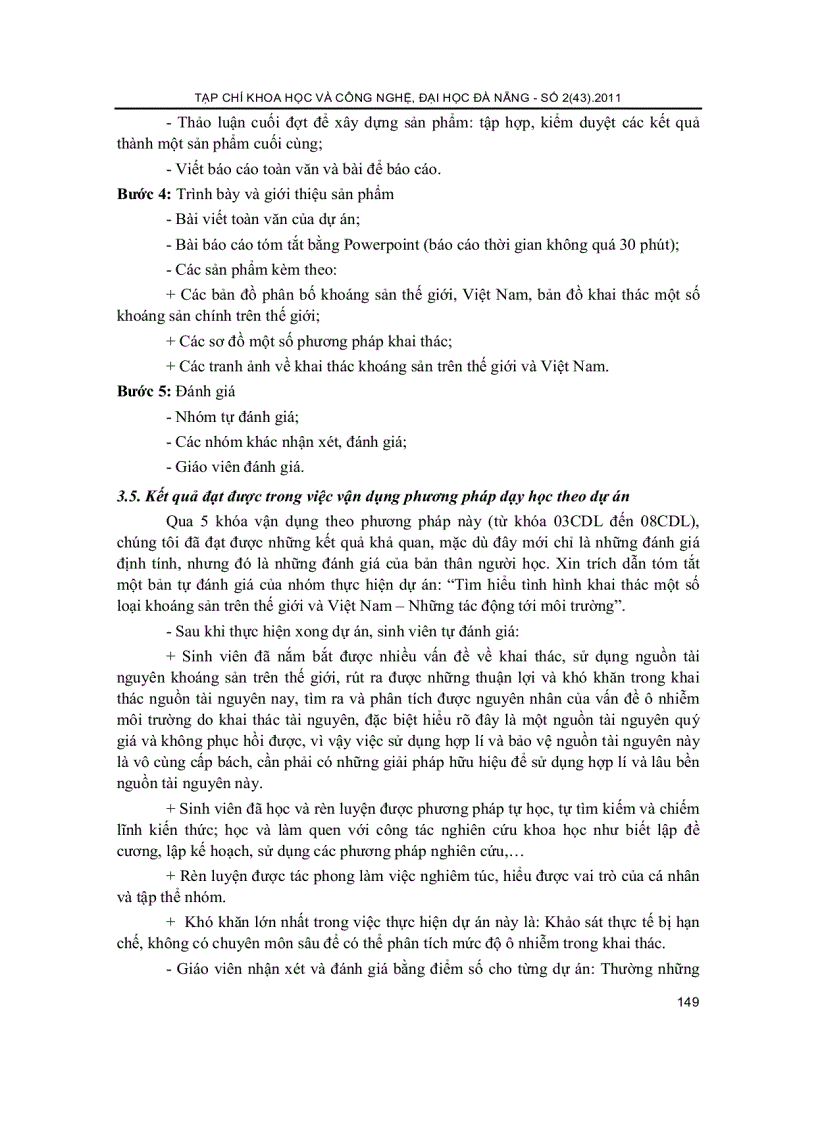 image for page Vận dụng PP dạy học theo dự án trong môn Địa lý