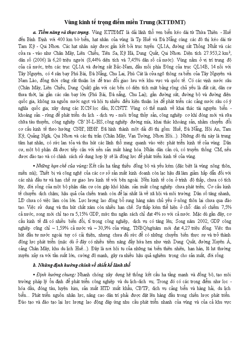 image for page Vùng kinh tế trọng điểm miền Trung