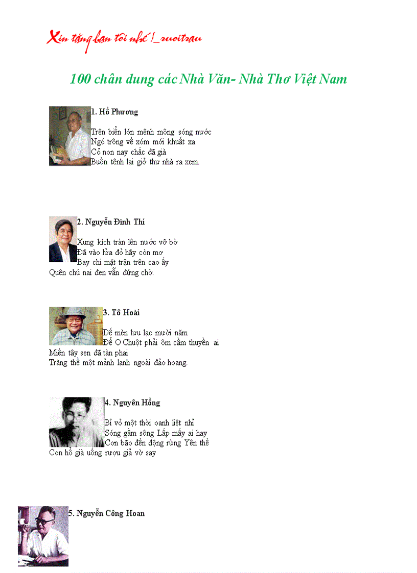 image for page 100 chân dung N Văn Thơ Việt Nam