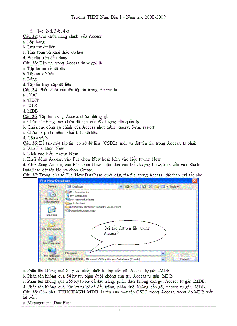 image for page 120 câu hỏi trắc nghiệm Access 12