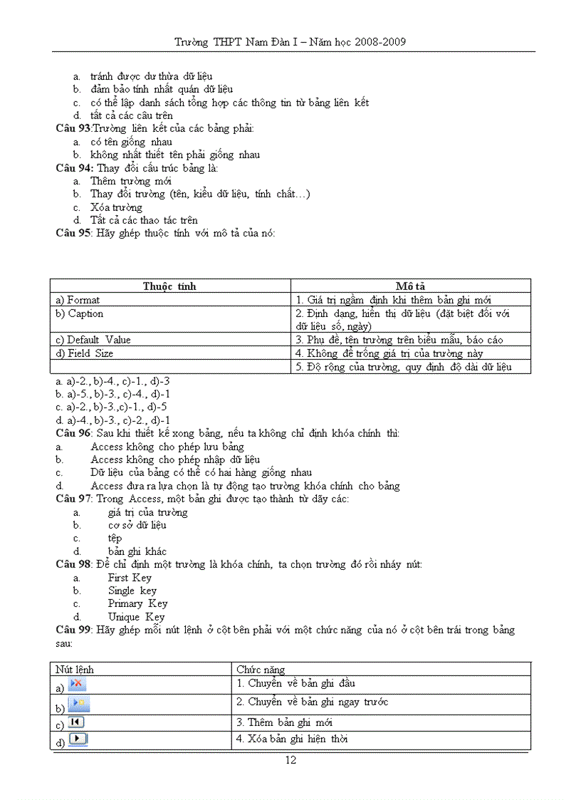 image for page 120 câu hỏi trắc nghiệm Access 12