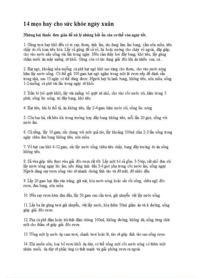 image for page 14 mẹo vặt cho sức khỏe ngày xuân