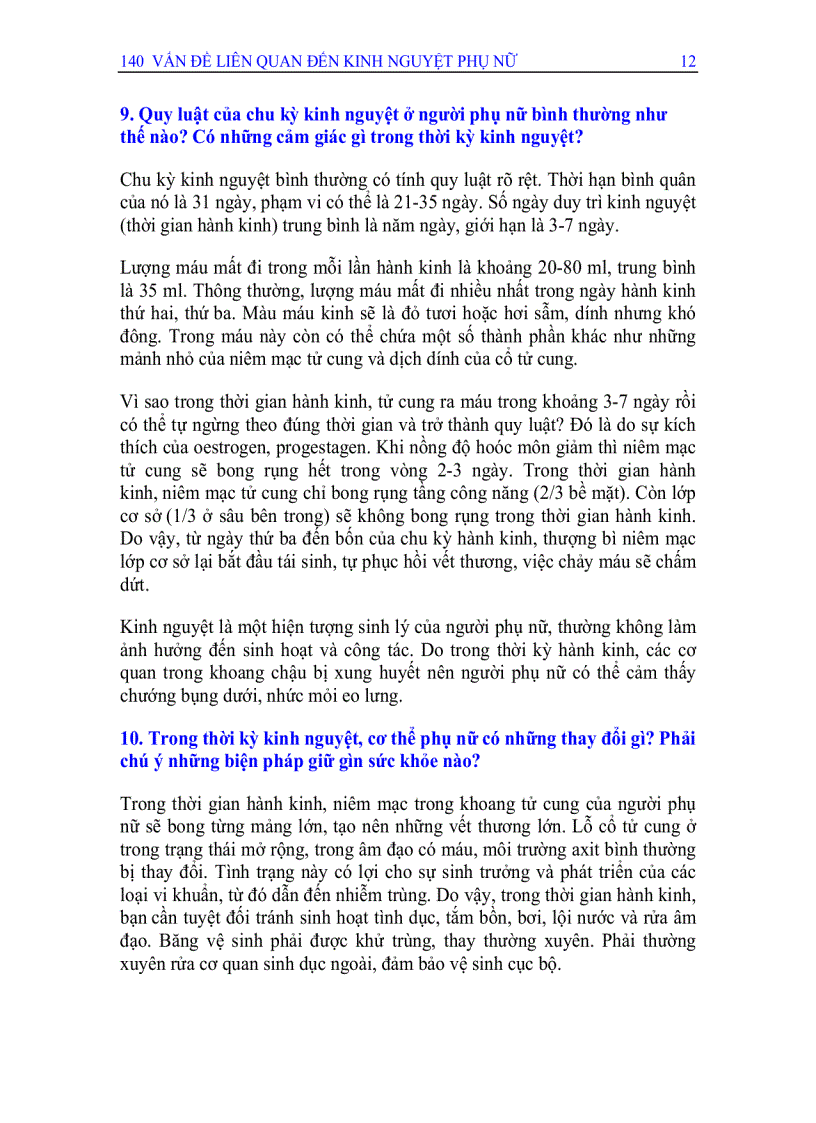 image for page 140 Vấn Đề Liên Quan Đến Kinh Nguyệt Phụ Nữ