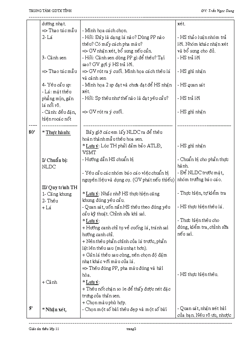 Bài 17 Thêu pha màu hoa sen tt