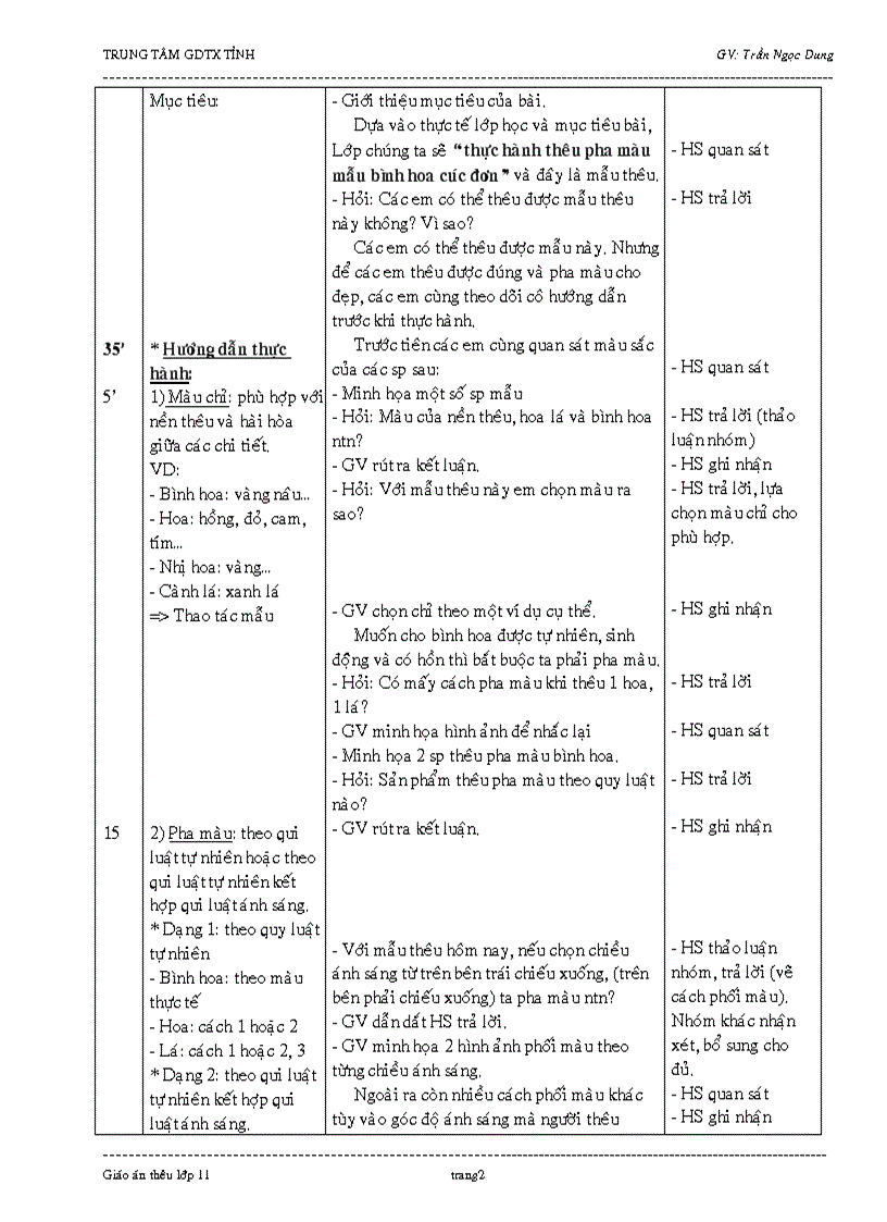 image for page Bài 18 Thêu pha màu bình hoa cúc đơn