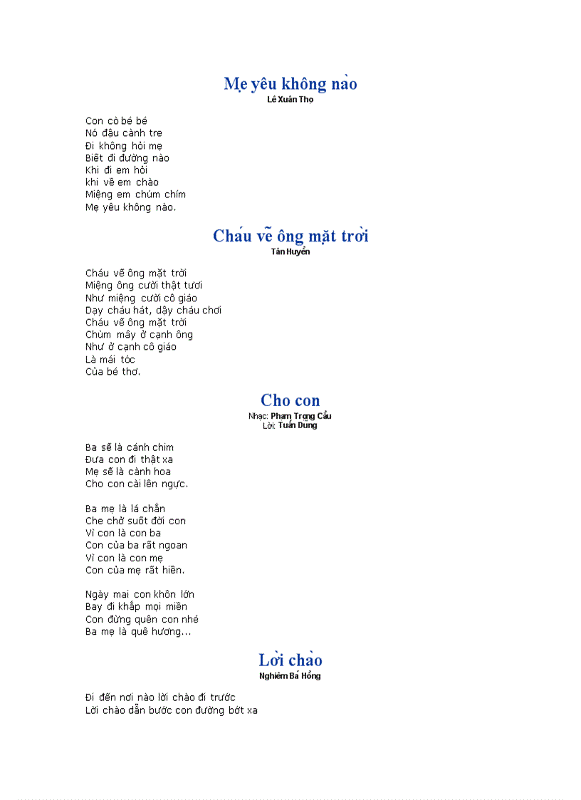 Bai Hat Thiếu Nhi