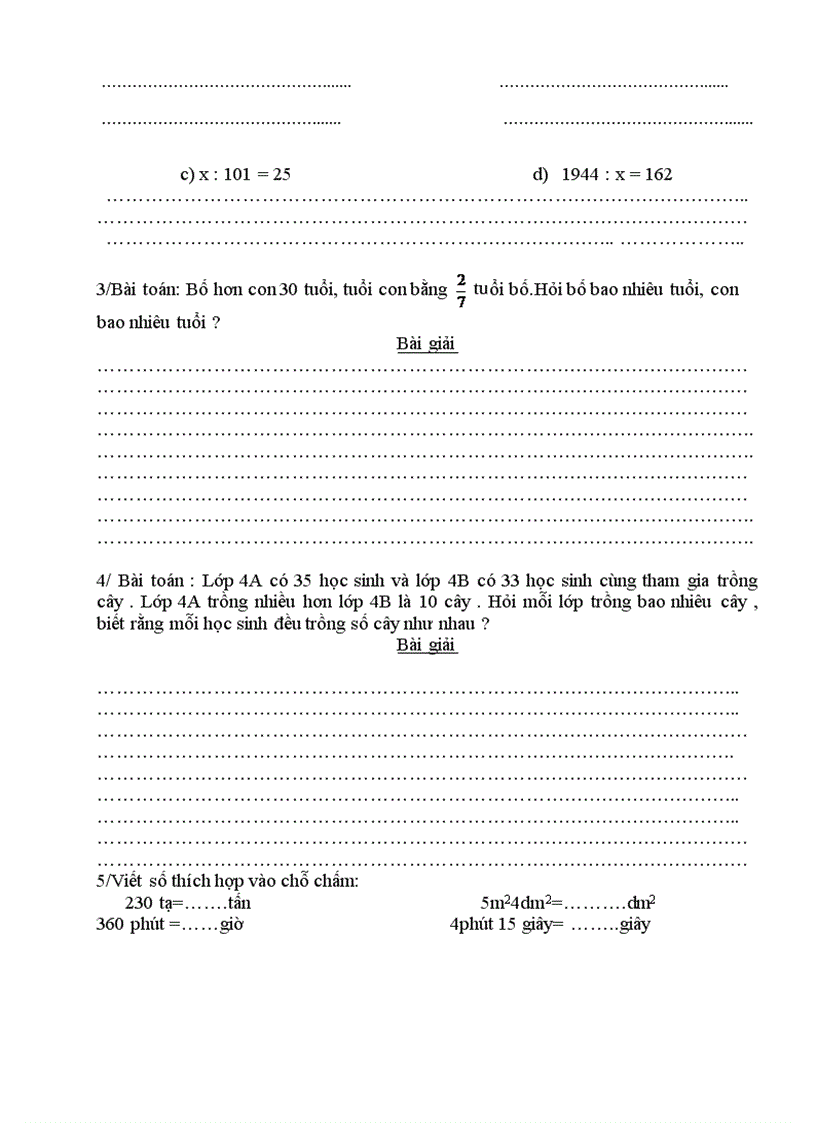 image for page Bài kiểm tra toán tiếng việt lớp 4