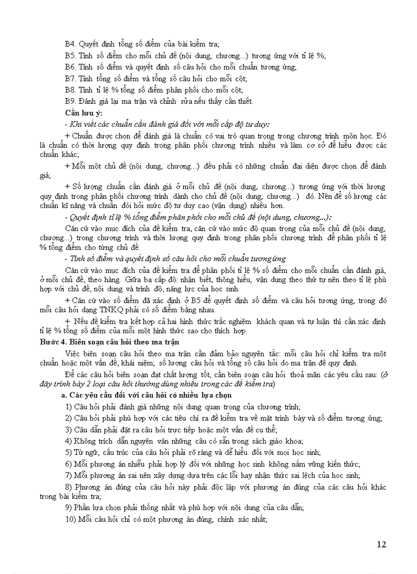 image for page Bài liệu tập huấn biên soạn đề kt