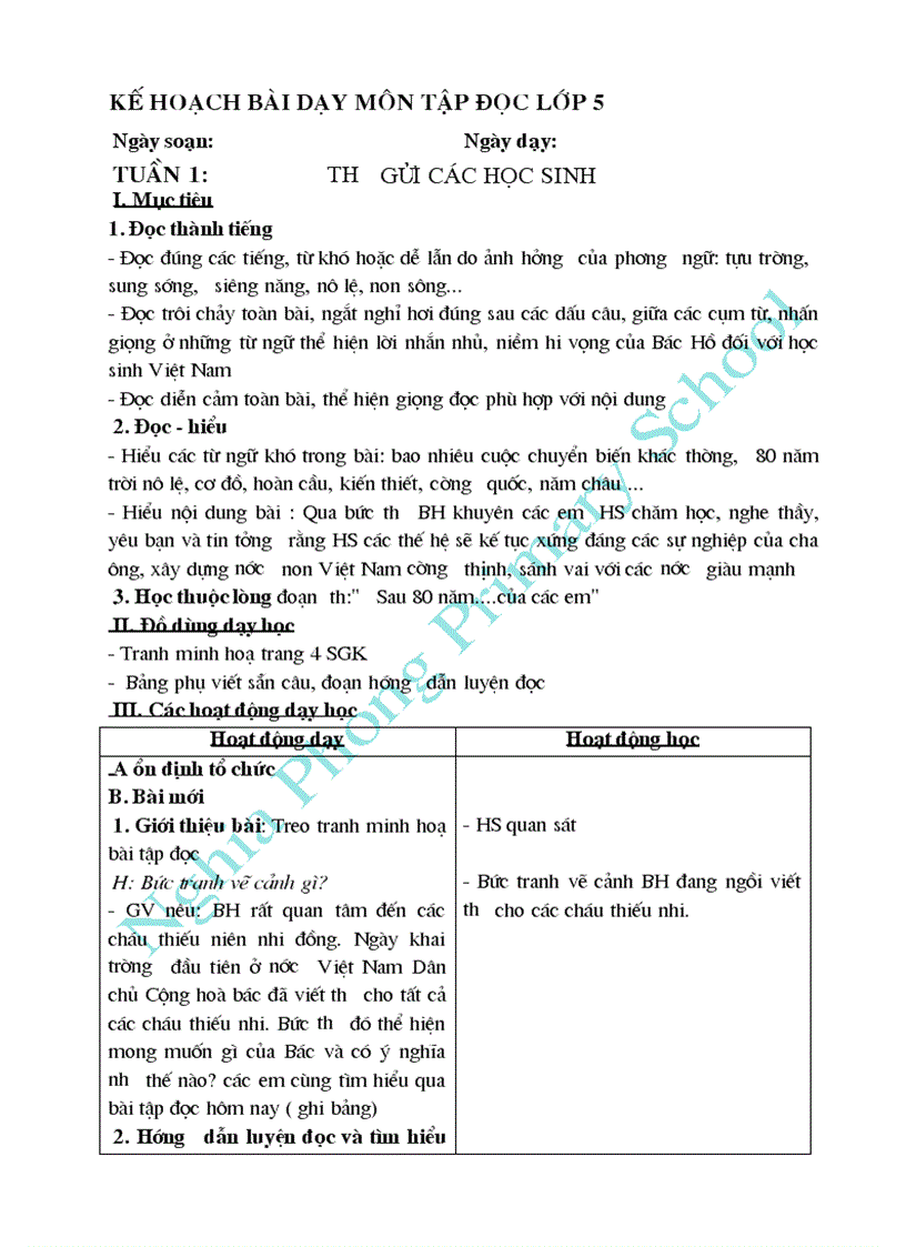 image for page Bài soạn Tập đọc 5 cả năm