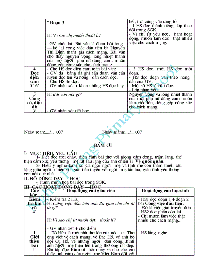 image for page Bài soạn Tập đọc 5 cả năm