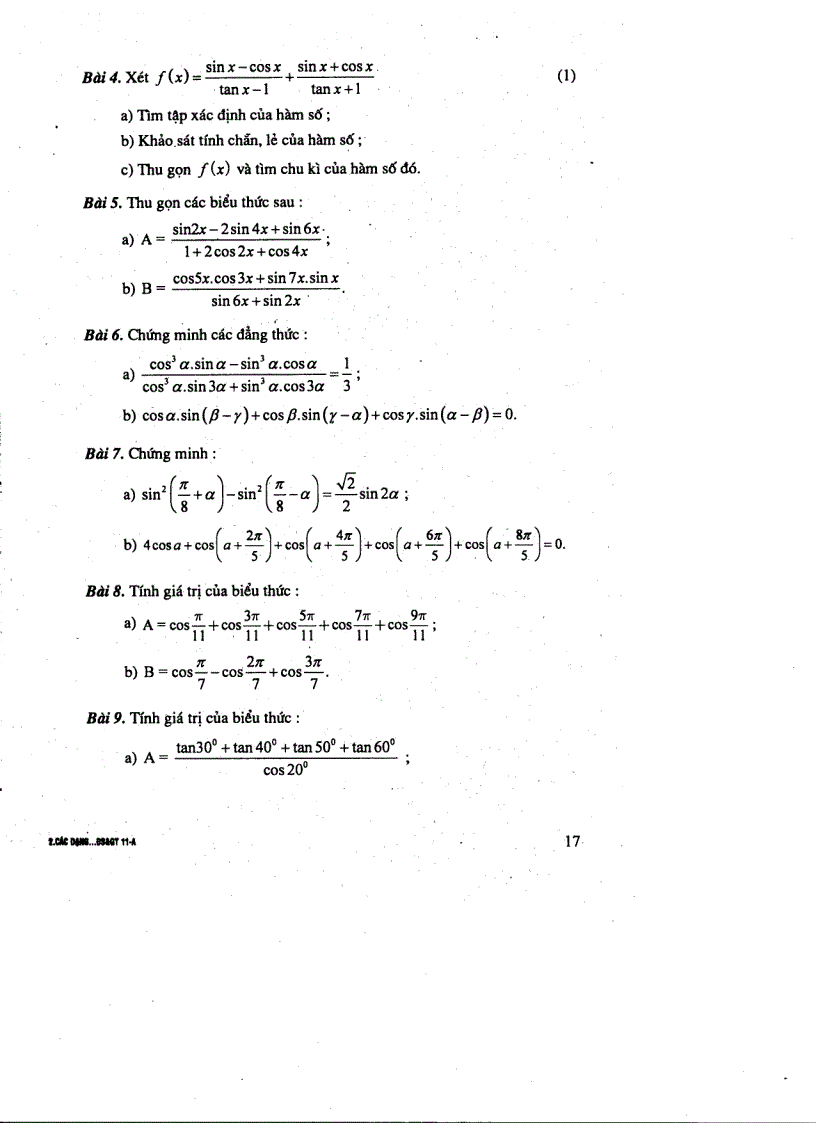 image for page Bài tập lượng giác