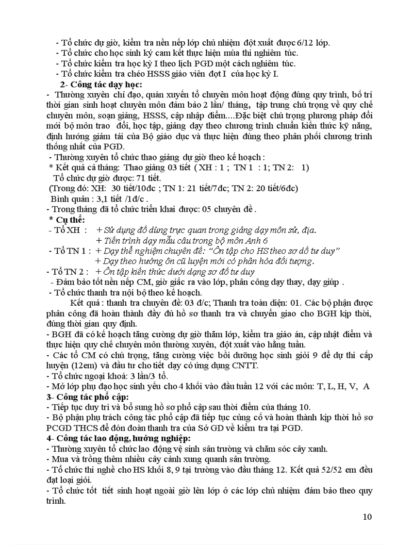 image for page Báo cáo công tác đội tháng 3