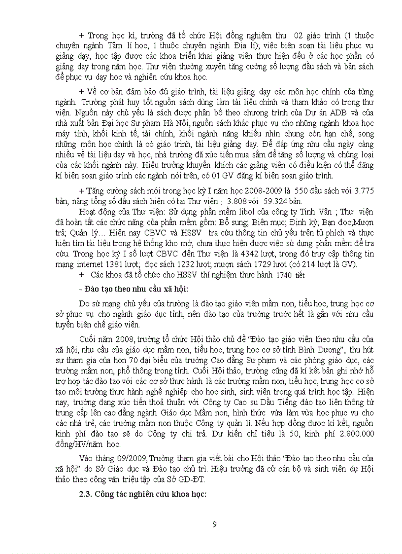 image for page Báo cáo Sơ kết Học kỳ I 2008 2009