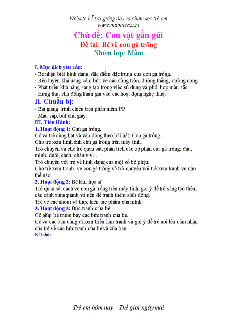 image for page Bé vẽ con gà trống