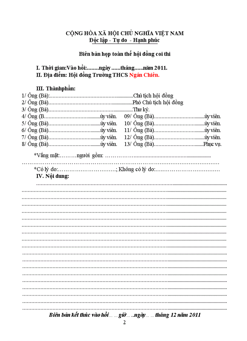 image for page Bien ban coi thi hoc ky lop 9 chuan