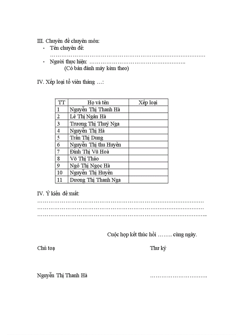 image for page Biên bản sinh hoạt tổ chuyên môn